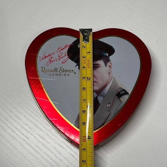 Elvis Presley Vintage Russell Stover Heart Valentine Tin Army Uniform 1997 - Picture 3 of 7